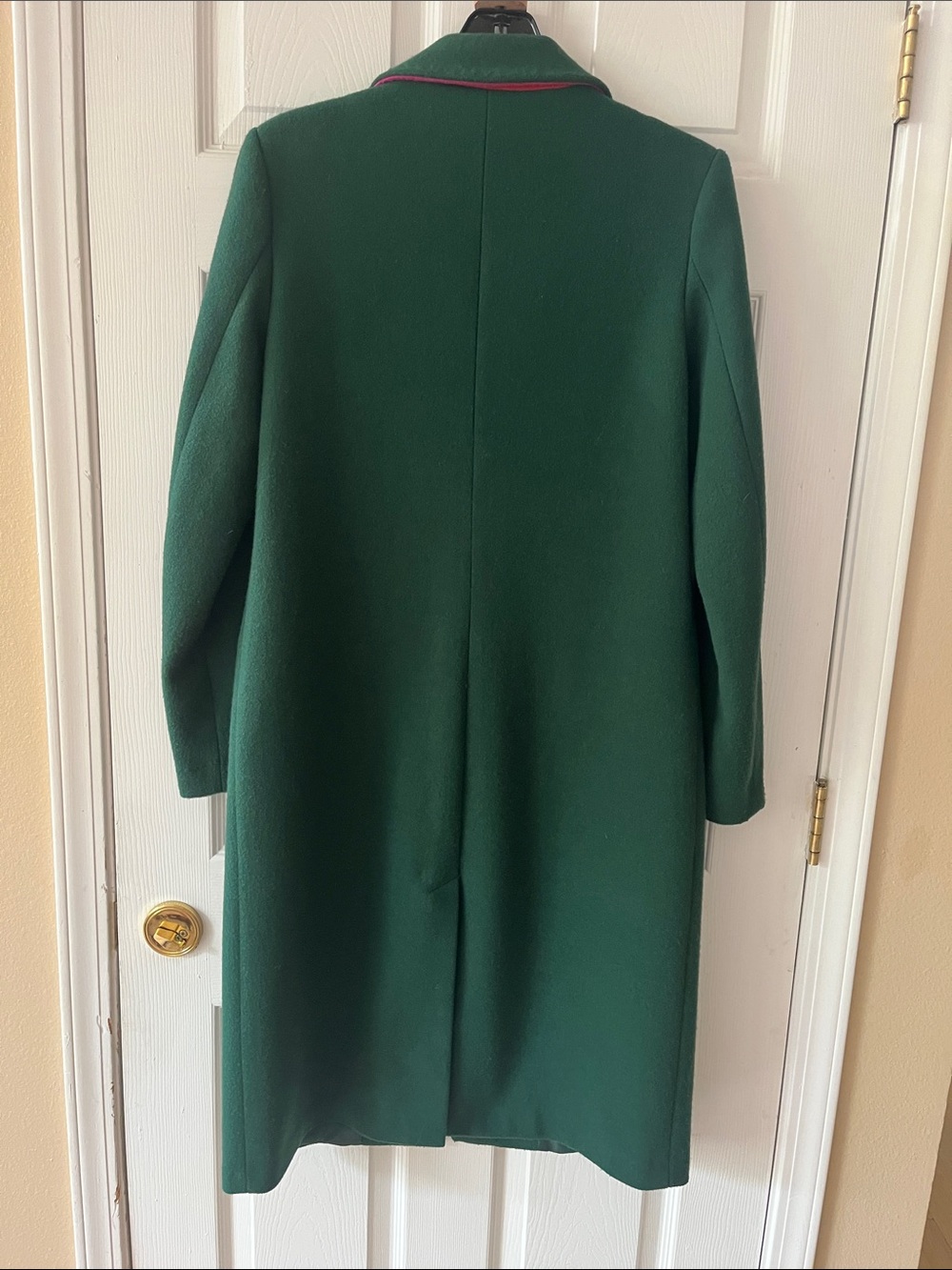 Rachel Zoe Forest Green Long Wool Trench Coat - Picture 3 of 3